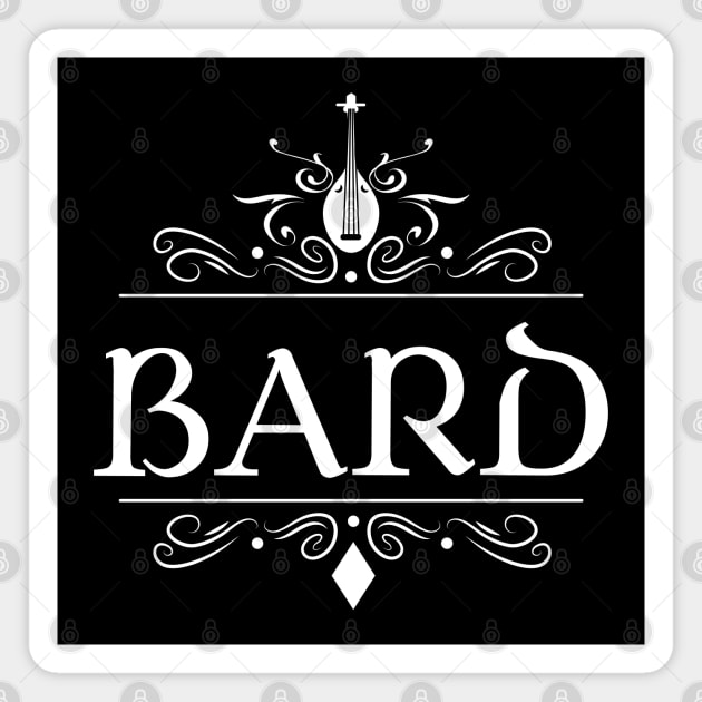Bard Character Class TRPG Tabletop RPG Gaming Addict Magnet by dungeonarmory